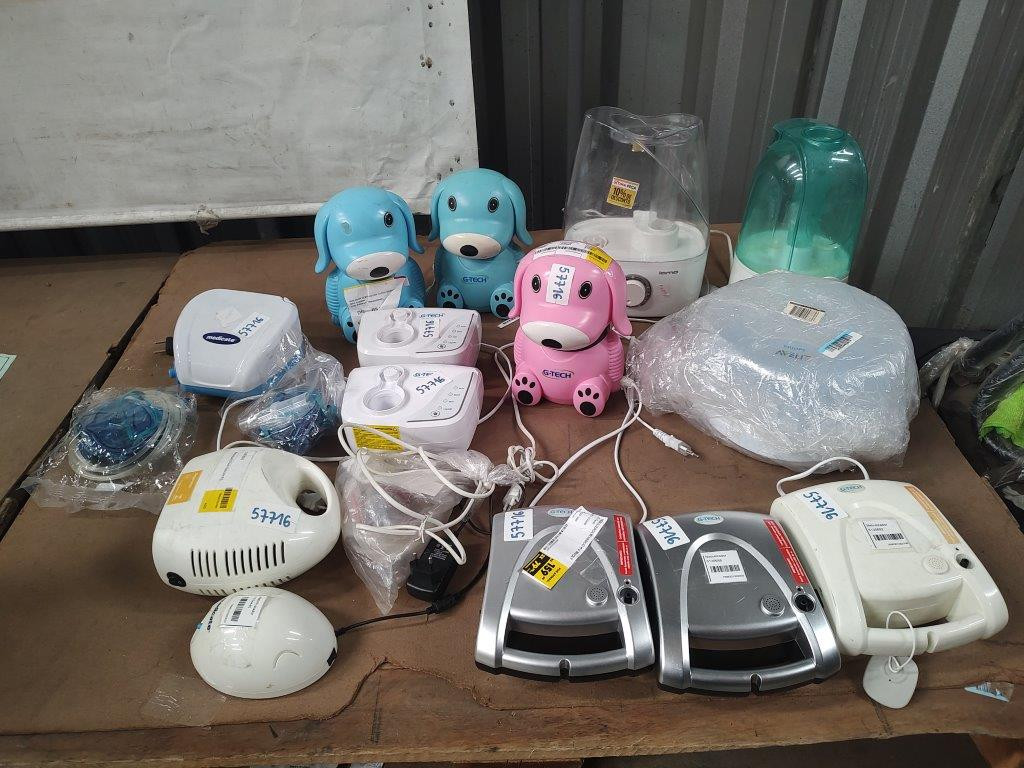 14 Itens Sendo: 02 Umidificadores + 01 Esterilizador + 11 Nebulizadores
