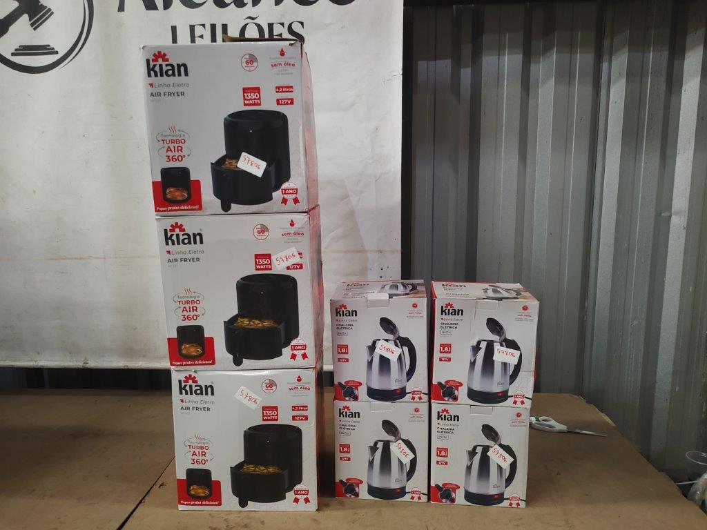 07 Itens Sendo: 04 Chaleiras Elétricas + 03 Fritadeiras Airfryer