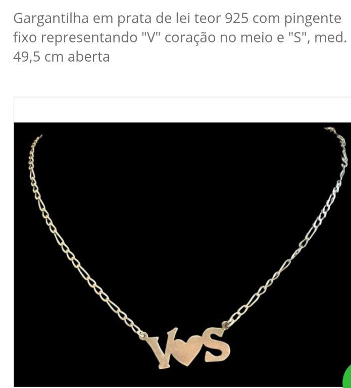 Gargantilha em Prata 925 com Pingente V Coração S — foto 1