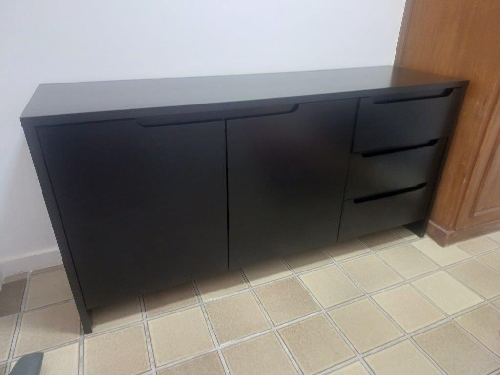 Armário gaveteiro laca preta alta qualidade Aprox. 46cm X 160cm — foto 1