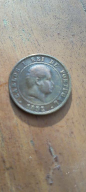 Moeda Portuguesa de Bronze – D. Carlos I, 1892 — foto 1