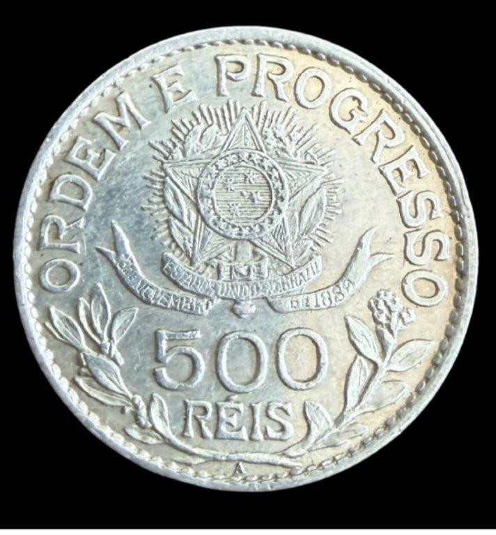 Moeda de Prata 500 Réis Estrelas Soltas – 1913 — foto 1