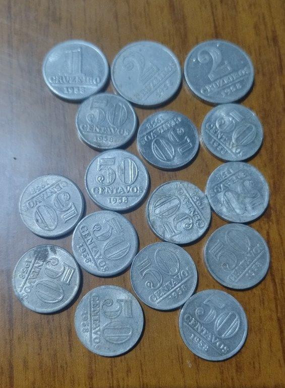 Lote com 16 Moedas de Alumínio – 1958 — foto 1