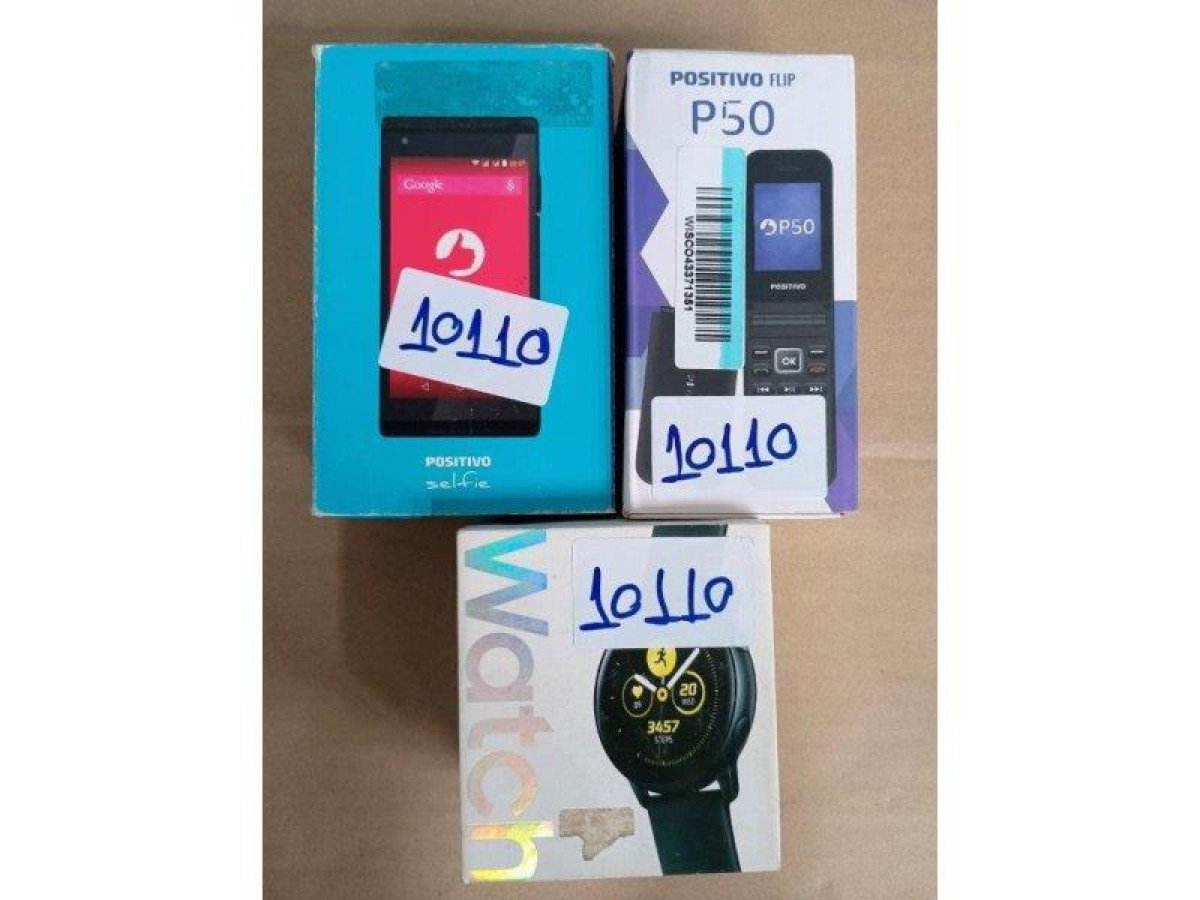 03 ITENS SENDO: 01 SMARTPHONE POSITIVO + 01 CELULAR POSITIVO + 01 SMARTWATCH SAMSUNG — foto 1