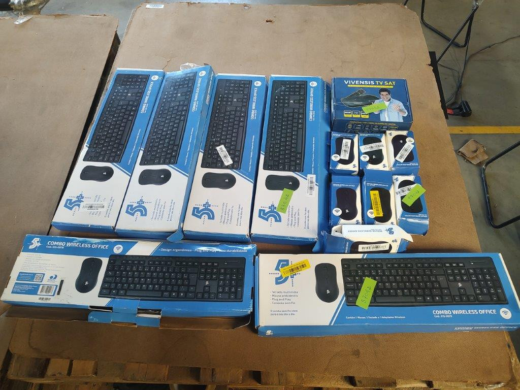 14 ITENS SENDO: 06 KITS TECLADO/MOUSE + 07 MOUSES + 01 RECEPTOR DE TV — foto 1