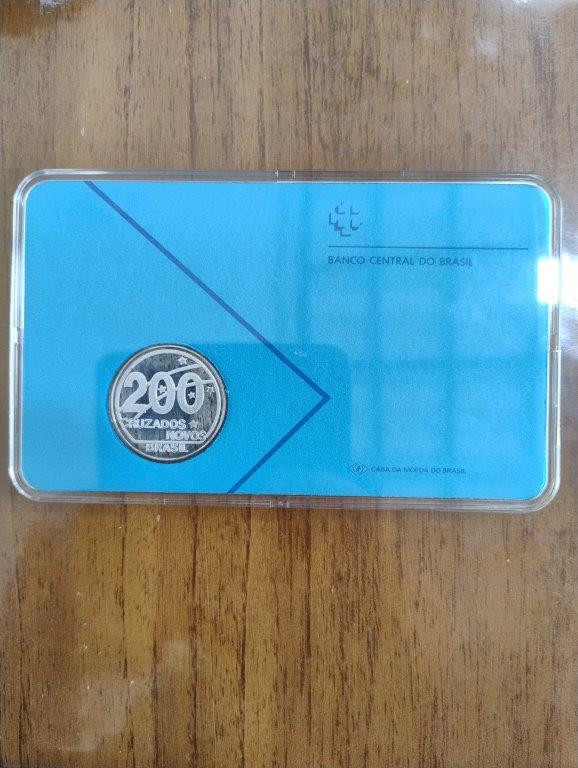 Moeda de Prata 200 Cruzados Novos 1989 – Kit Oficial Completo — foto 1
