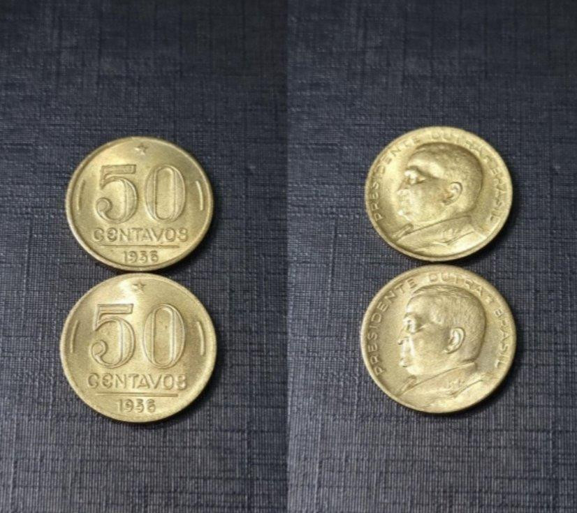 2 Moedas de 50 Centavos 1956 – Módulo Maior FC