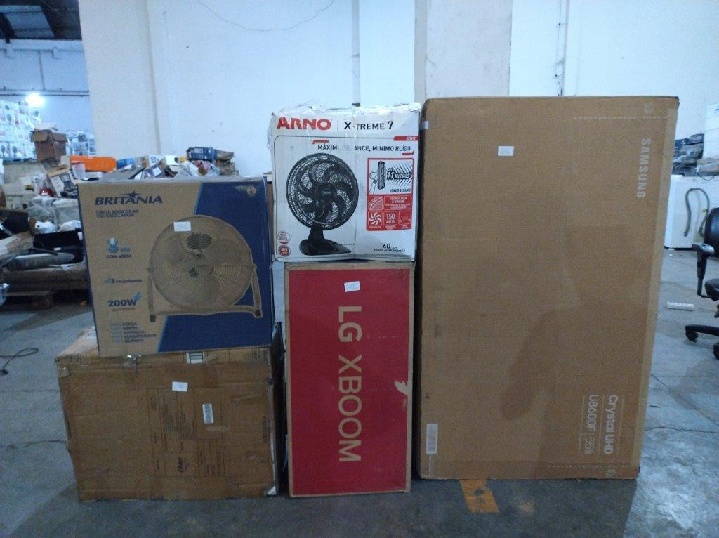 05 Itens Sendo: 01 Smart Tv 55 Samsung + 01 Armário Aéreo + 02 Ventiladores + 01 Caixa Amplificada