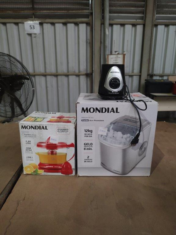 03 Itens Sendo: 01 Máquina de Gelo + 01 Motor de Liquidificador + 01 Espremedor
