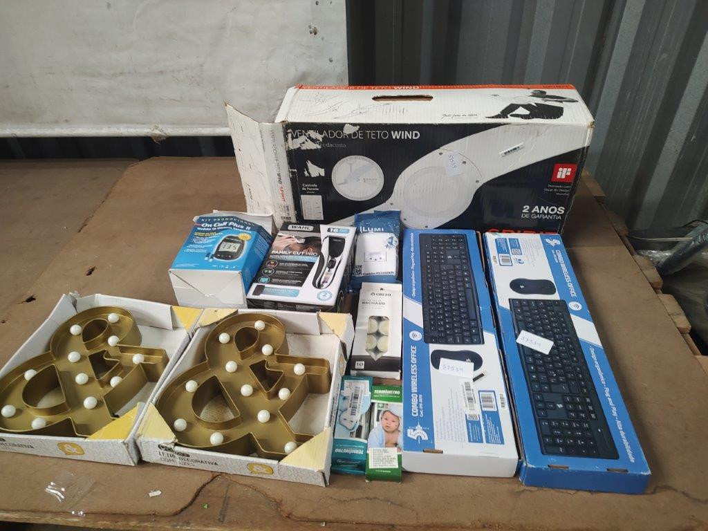 11 Itens Sendo: 02 Termômetros + 01 Ventilador + 01 Kit Glicose + 02 Kits Teclado/Mouse + 01 Kit Velas + 02 Letras Led + 01 Tomada + 01 Cor…