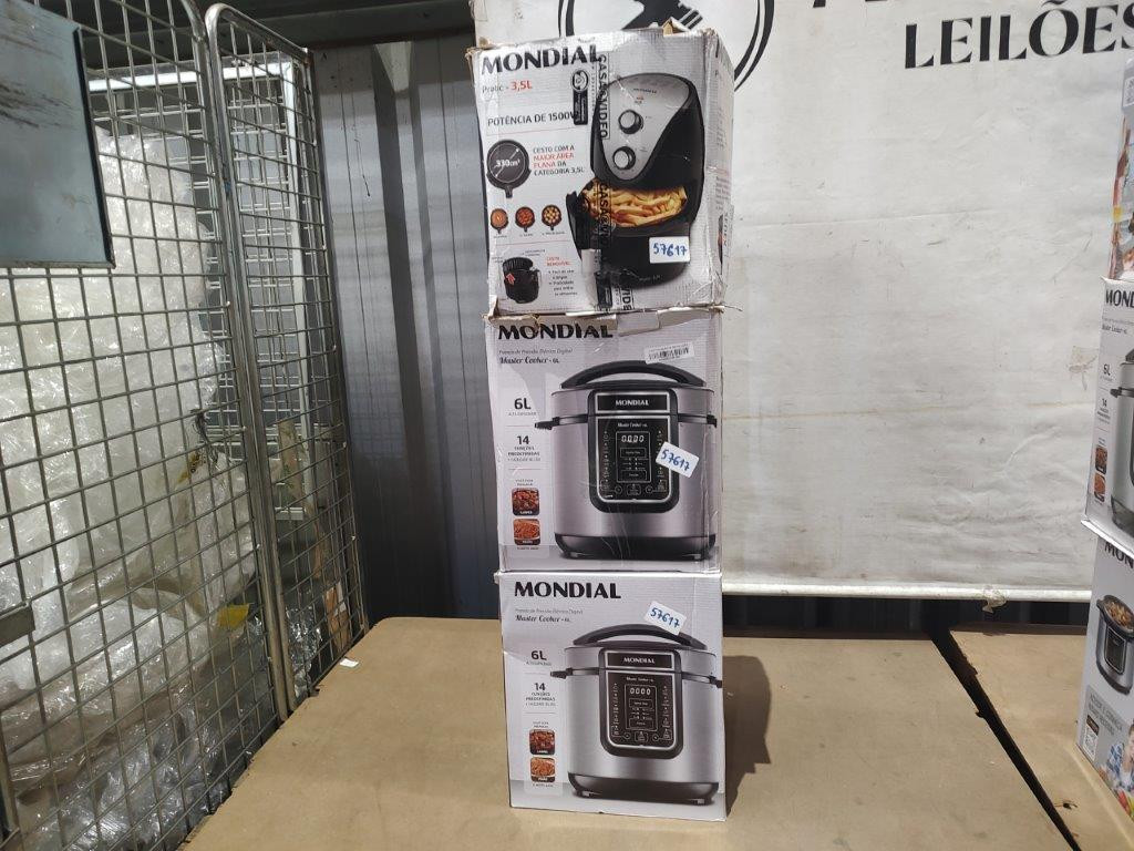 03 Itens Sendo: 02 Panelas de Pressão Elétricas + 01 Fritadeira Airfryer