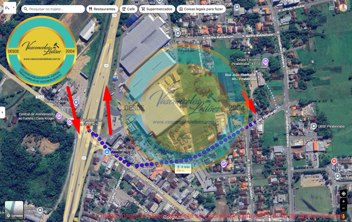 TERRENO EM JOINVILLE, PIRABEIRABA, COM 5.137.95M2 COM GALPÃO DE 985,50M2 IDEAL PARA INDUSTRIAS E LOGISTICA Valor em 2a. Praça: R$ 6.050.000,00 podendo ser à prazo. 50% — foto 1